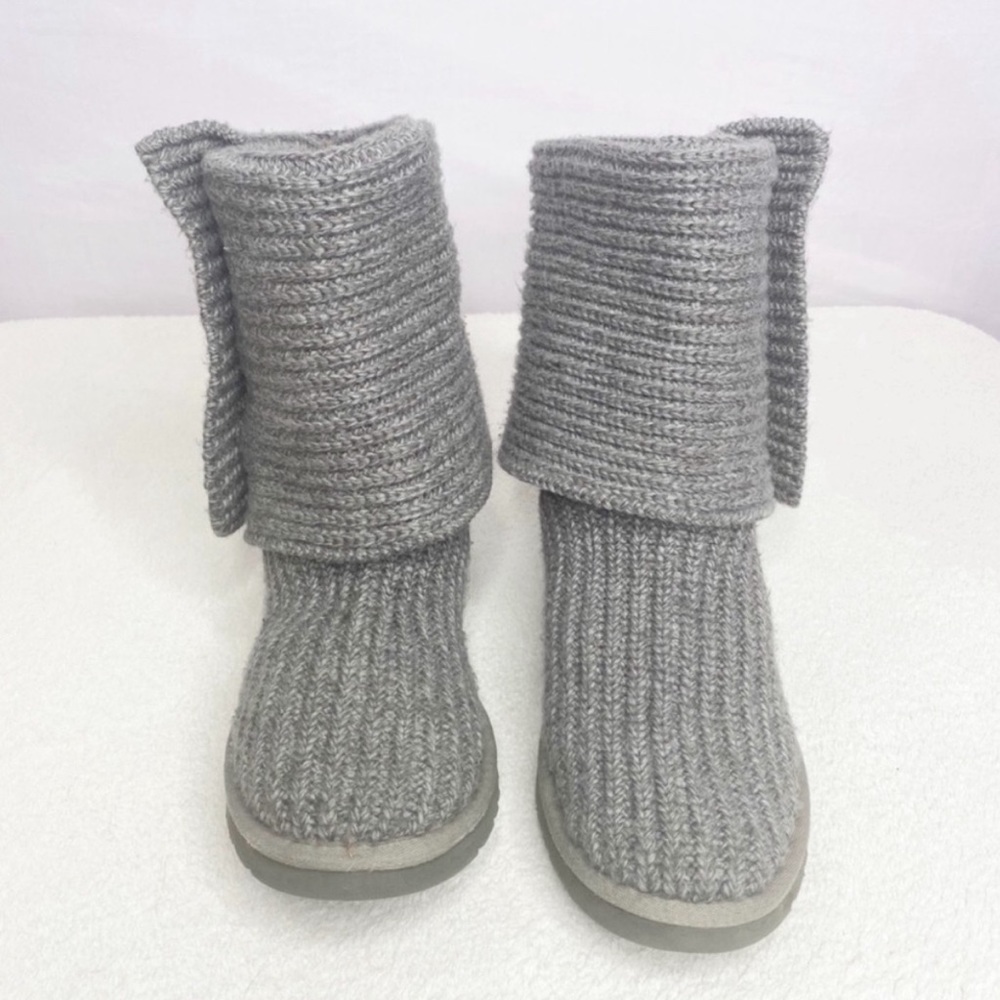 UGG Grey Classic Cardy II Knit Boots Size 6